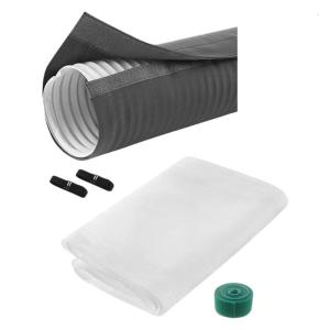 Portable Air Conditioning Exhaust Hose Cover and Window Seal Set Adjustable Length Hose Insulation Sleeve for Window