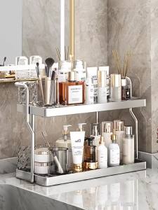【wuxih】Double layer acrylic storage rack，perfume display rack，skin care cosmetics organiser iron art storage rack Rak Paparan Minyak Wangi / Penyimpanan Kosmetik Penjagaan Kulit Rak Simpanan Besi Tempa