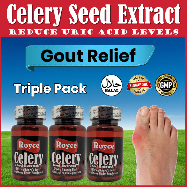 Celery Seed Extract Triple Economy pack for Gout Relief Uric Acid