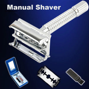 Classic Safety Razor Manual Shaver For Men Metal Stainless Steel Razor Shaver With Brush With ABS Case ﻿