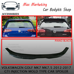 VOLKSWAGEN GOLF MK7/MK7.5 GTI 2012-2017 INJECTION MOLD TYPE REAR ROOF SPOILER WITH PAINT (PIANO BLACK) ABS SKIRT LIP