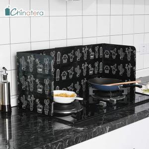 [Chinatera] Oil Splash Proof Board Foldable Aluminum Foil Oil Splash Guard Gas Stove Shield Oil Splatter Screen Kitchen Cooking Frying Guard