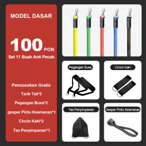 TPE Sport 11 In 1 Tali Resistensi Latihan Yoga Tali Resistensi Lari Kebugaran Olahraga