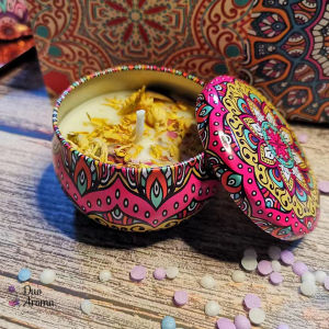 SG Ready Stock/Duo Aroma /2.2OZ Soy Wax Dried Flower Scented Candle Wedding Gift Immortal Flower Fragrance Long-Lasting Plant Essential Oil Candle