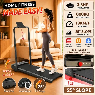 【Free Lubricating Oil】 Yeesall 4.0HP Treadmill Exercise With Armrests Threadmill Electric Walking Machine LED Electric 1-20KM/H Flat Walking Treadmill. Quiet running Walking Pad Foldable Walking Pad Black Style Foldable Treadmill