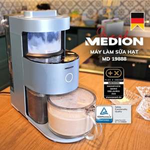 Máy Làm Sữa Hạt Medion MD19888 Máy Nấu Sữa Đậu Nành Kiêm Máy Pha Cà Phê 9 Chương Trình Nấu  Bình Thủy Tinh 1.2L Model Mới Nhất Nhập Đức BH 12 Tháng