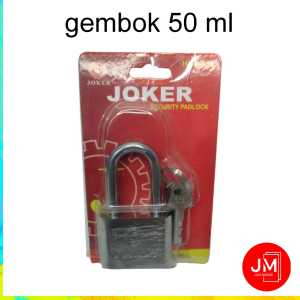kunci gembok ukuran 50 leher panjang merk joker anti cut anti maling COD