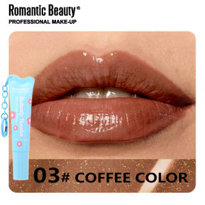 Butterfly & Flower Keychain Lip Balm Moisturizing Plumping Lip Oil Mirror Lip Gloss for Everyday