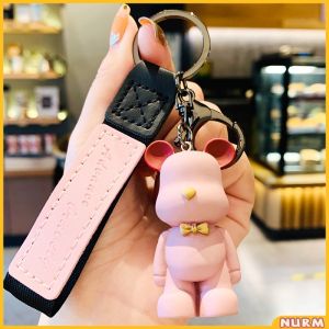 Nurm Cartoon Keychain Cute Bear Doll Keyring Bag Pendant Couple Car Keyholder 4 Colors