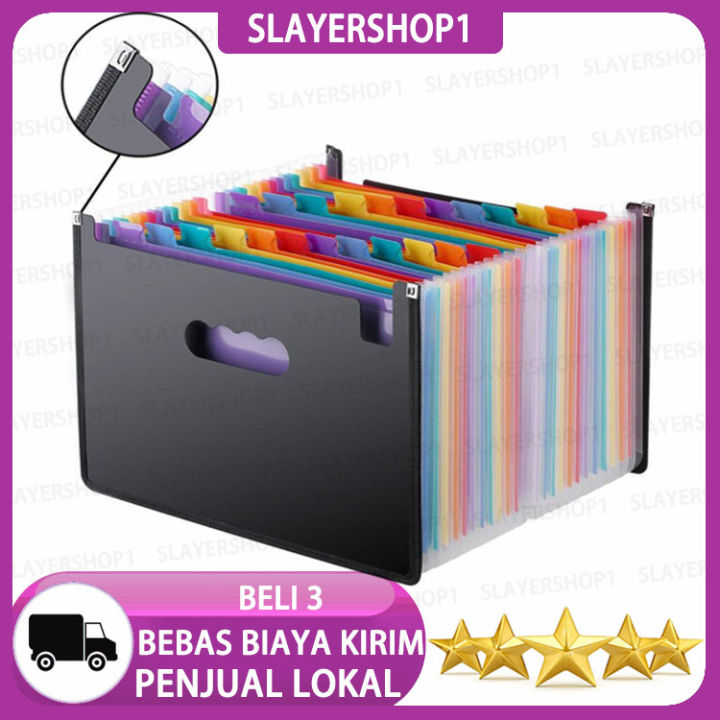 24 Pockets Expanding File Folder With Cover Accord... - Vicedeal - View #12