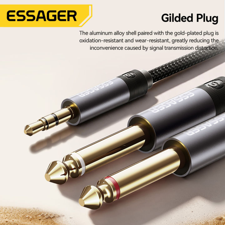 Pc Cable Wire Essager 3.5mm 6.5mm Audio Cable HiFi Sound Plug-and-play Jack 3.5mm to ...