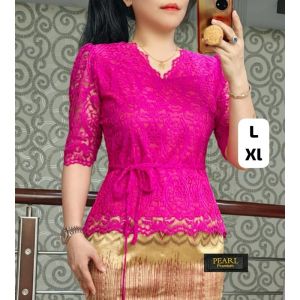 KEBAYA DF ATASAN SEMI PRANCIS WANITA PREMIUM TERBARU 2023/BLUS KINANTA BAHAN LEMBUT/BAJU KEBAYA FULL MUTIARA