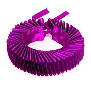 Webbing Clown Purple Ruffled False Collar Scarf Wrap with Cuffs Set for Historical Reenactments and Halloween Costume
