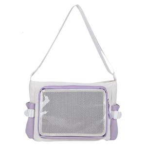 Độc đáo Nylon itabag với cửa sổ trong suốt Pin Túi trưng bày thực tế ví đeo vai giản dị túi xách cho sử dụng thường nhật và cosplay