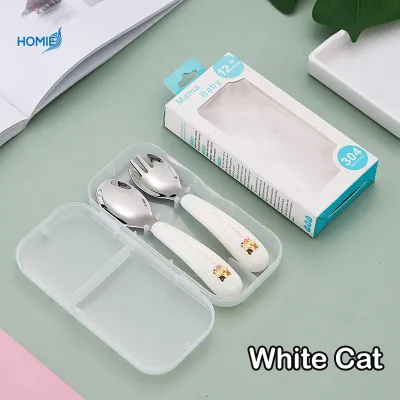 304 Stainless Steel Portable Kids Cutlery Set / Kindergarten Childcare Food Grade Spoon Fork sets