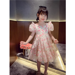 DR99 Gaun Pesta Anak Cewek Sifon Lembut & Nyaman Floral Bunga Ruffle Youra