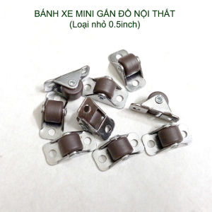 Combo bộ 4 bánh xe đơn mini cố định gắn đồ nội thất bàn tủ giúp dễ dàng di chuyển