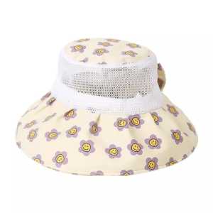 Topi pantai anak panda pita polkadot import ukuran 54cm / Topi Anak Lucu Import FHA19