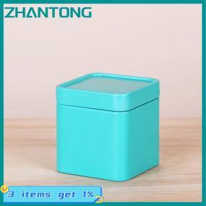 ZHANTONG 1PC mini tin lưu trữ hộp kín trà Caddy nhỏ vuông cà phê Jar trà lá container lon nhỏ tinplate gia vị lưu trữ hộp