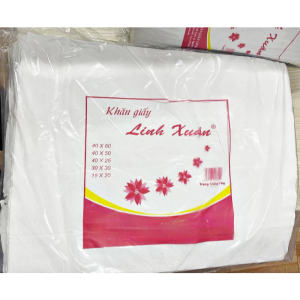Giấy y tế Linh Xuân chính hãng kích thước 40x50cm và 40x25cm đóng gói xấp 1kg tiện lợi. Chất liệu dai thấm hút tốt dùng cho spa thẩm mỹ viện phòng khám