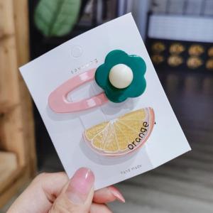 Kẹp tóc hoa và trái cây đáng yêu cho mẹ và bé - bộ 02 kẹp