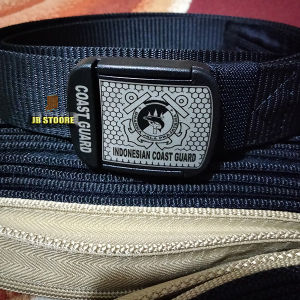 Sabuk COAST GUARD / Gesper Coast Guard / Ikat Pinggang coast guard logo timbul warna