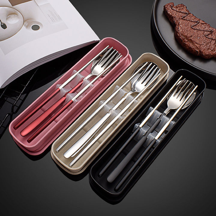 Set(2PCS/3PCS) Stainless steel Korean portable tableware, fork, spoon
