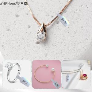 WP💓💛💖 500PCs Roll Price Stickers Jewelry Price Tags Self Adhesive White Blank Sticker Kraft Paper Ring Necklace Earring Price Label