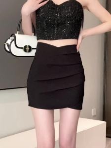 2024 ชุดสูทสูทไม่สมมาตรกันกระโปรงซับในผู้หญิง ฤดูใบ ระโปรง เอคลูมีเอว สูงกระโปรง สะพกกระโปรง ชุดราคาล่าสุด