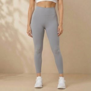 Women High Waist Stretch Leggings Cotton Lycra | Premium Yoga Pants | Black White Gray Navy | Size S-2XL