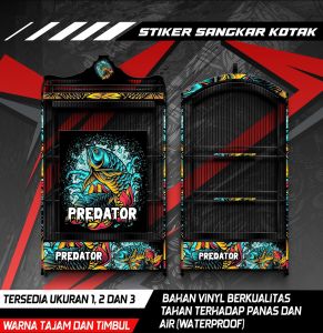 Stiker Decal Sangkar Burung Kotak Kosan Koper Kenari Cendet Cucak Ijo Desain Predator Anti Air