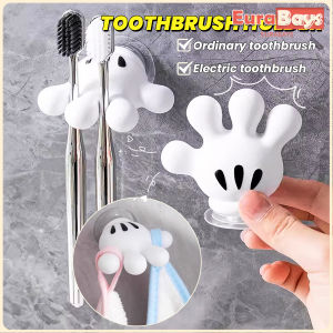 E.B.【Ready in Stock】 Creative Hand Shape Wall Hanging Toothbrush Holder Paste Hooks Home Decor
