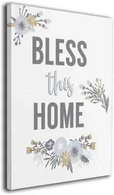 Bless This Home Wall Art Canvas Print Wooden Frame Abstract Paintings Stretched and Framed Ready To Hangx Inches 0728