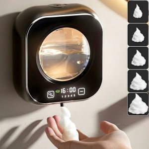BESTOURO Gắn tường Máy phân phối xà phòng tự động Cảm biến Dung lượng lớn Máy phân phối chất tẩy rửa LED Trí thông minh Có thể sạc lại Máy phân phối nước rửa tay Nhà bếp gia đình
