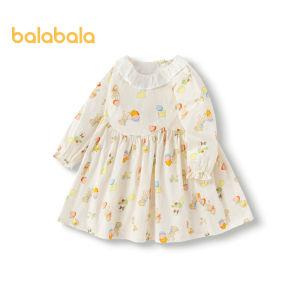 balabala Children Girl Dress Pure Cotton Baby 2025 Spring New Sweet And Cute