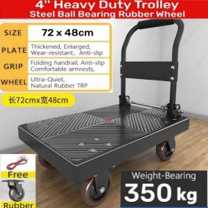 Foldable Trolley Heavy Duty Trolley Cart Portable Shopping Cart Folding Platform Trolley With Wheel Max Load 550KG