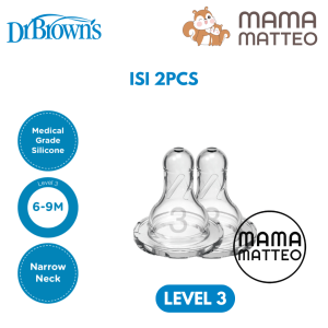 DR BROWNS Nipple Narrow Neck Options 2pcs / Dot Nipple Botol Susu Bayi / Dr Browns BANDUNG