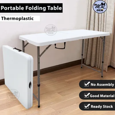 MR OEM 4 x 2 Plastic Foldable Table with Handle Outdoor Event Catering Buffet Party Banquet Table/ Pasar Malam Meja Lipat Niaga 4 Kaki