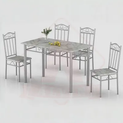 Bewell Home Dining Table Set with 4 Seater Restaurant Dining Table 4 Chairs Set for Dining Living Room Kitchen Table
