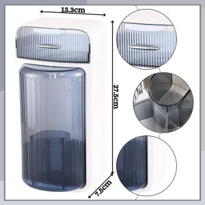 Smooth Shelf Rotating Make Up Brush Holder Wall Mounted Skincare Dustproof Cosmetic Storage Box TH