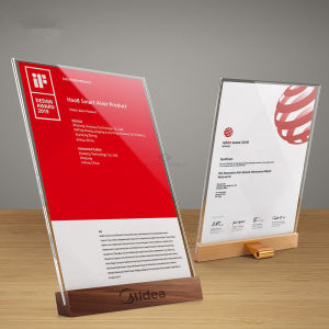 SVIAO A4 ORIGINAL and LEGIT CERTIFICATE PHOTO FRAME DESKTOP DISPLAY STAND SLANTED BACK WOOD BASE SIGN HOLDER FRAMES HOLDER