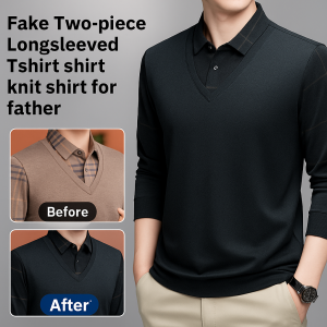 Middleaged fashion mens longsleeved shirt