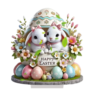 Easters Decorations Easters Eggs Bunnies Figurines Spring Decors Acrylic Rabbit Statue Home Farmhouses Tabletop Decors