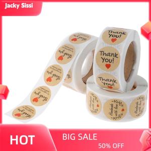 Jacky 500pcs Thank You Stickers Seal Labels Round Paper Label sticker for Decoration
