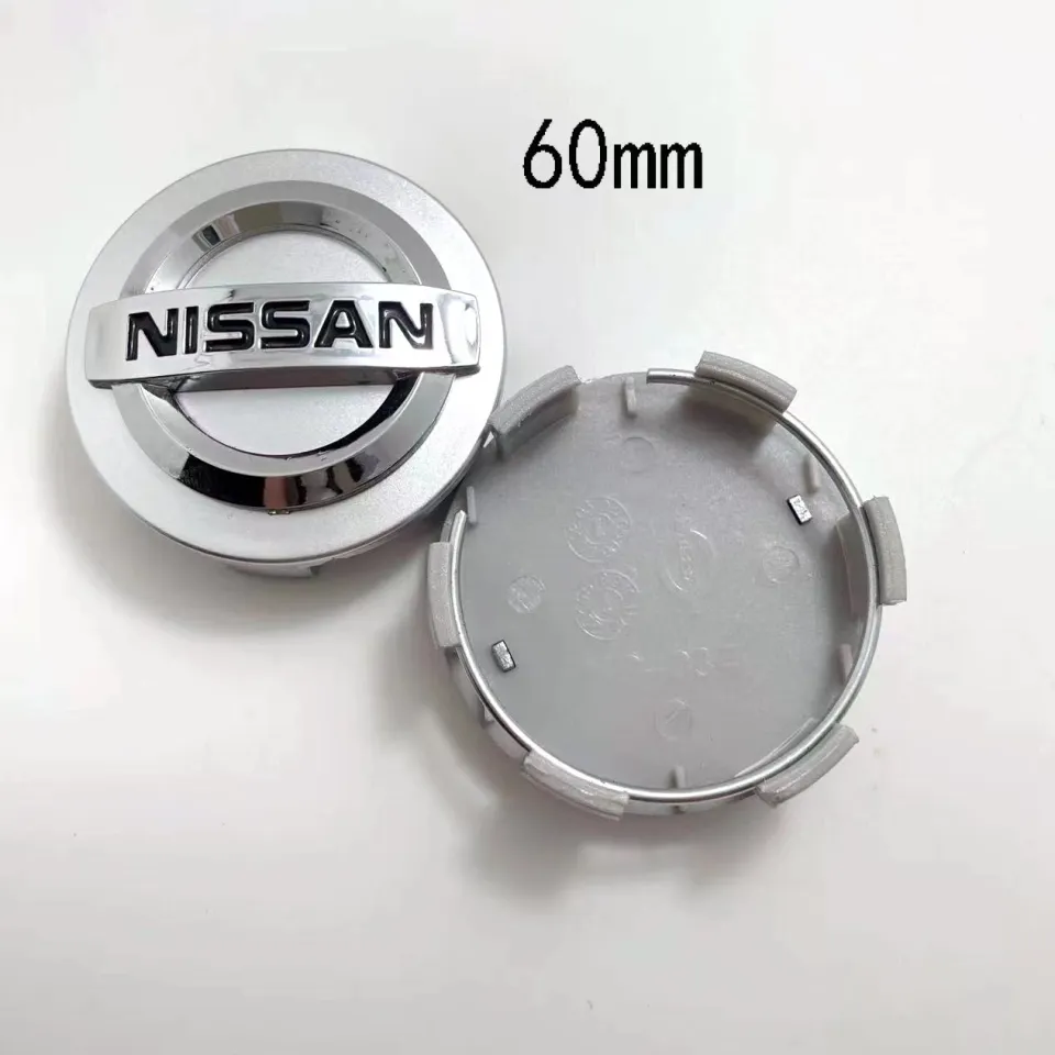 JUWE 4pcs 54mm 60mm Nissan Hubcaps Wheel Centre Covers Car Emblem