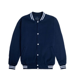 Jemssky Jaket Baseball Pria Jaket Fleece Casual Cowok Premium Jaket Varsity Pria Wanita Polos navy