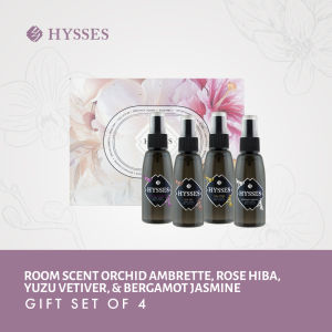 Hysses Gift Set Of 4 Room Scent 65ml (Rose Hiba Yuzu Vetiver Bergamot Jasmine & Orchid Ambrette)