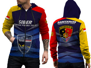 Jaket Bareskrim Pria Jaket Zipper Full Print Terbaru