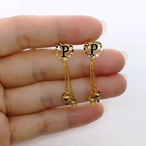 Subang Huruf B H M P S T V India Emas 916 Yon Hing Gantung Skru Pelbagai Design