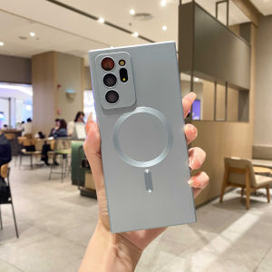 Soft Case Matte Magnetik Support Magsafe Wireless Charging Phone Case Silikon With Ring Lensa Kamera Kompatibel Untuk Samsung S24 Fe Samsung S25 Samsung S25 Plus Samsung S25 Ultra
